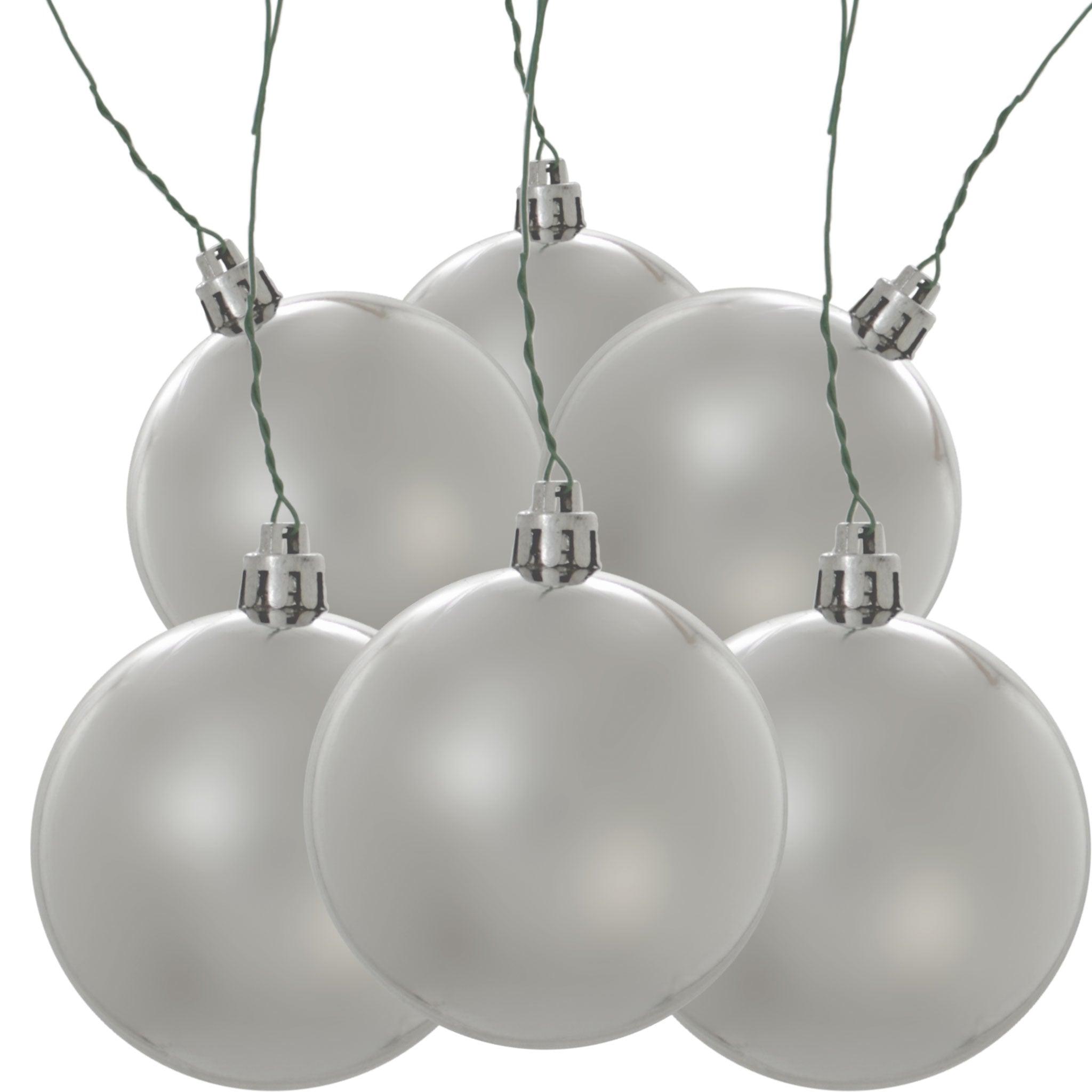 Silver plastic shop ornaments