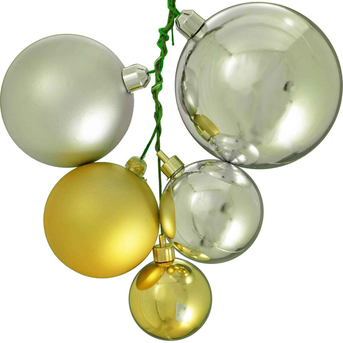 Silver & Gold Christmas Ball Ornament Clusters, Sold in Sets of 6 – Lee ...