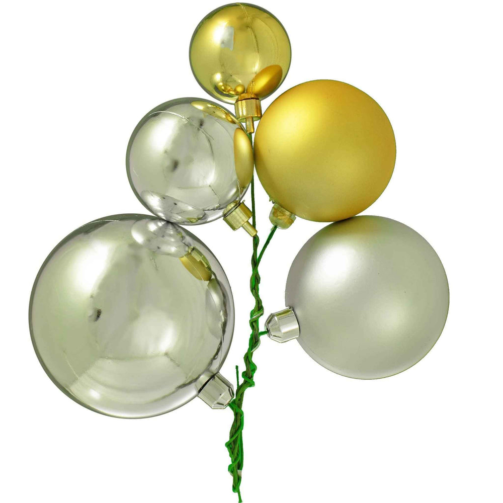 Silver & Gold Christmas Ball Ornament Clusters, Sold in Sets of 6 – Lee ...