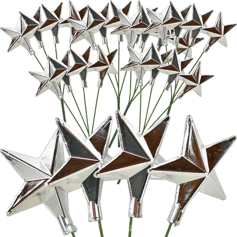 Silver Star Pick Ornaments - Lee Display
