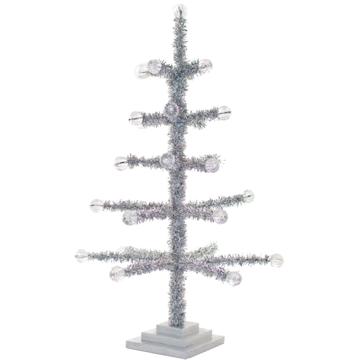 Lee Display's 3FT Tall Silver Tinsel Merchandising and Display Tree on sale at leedisplay.com