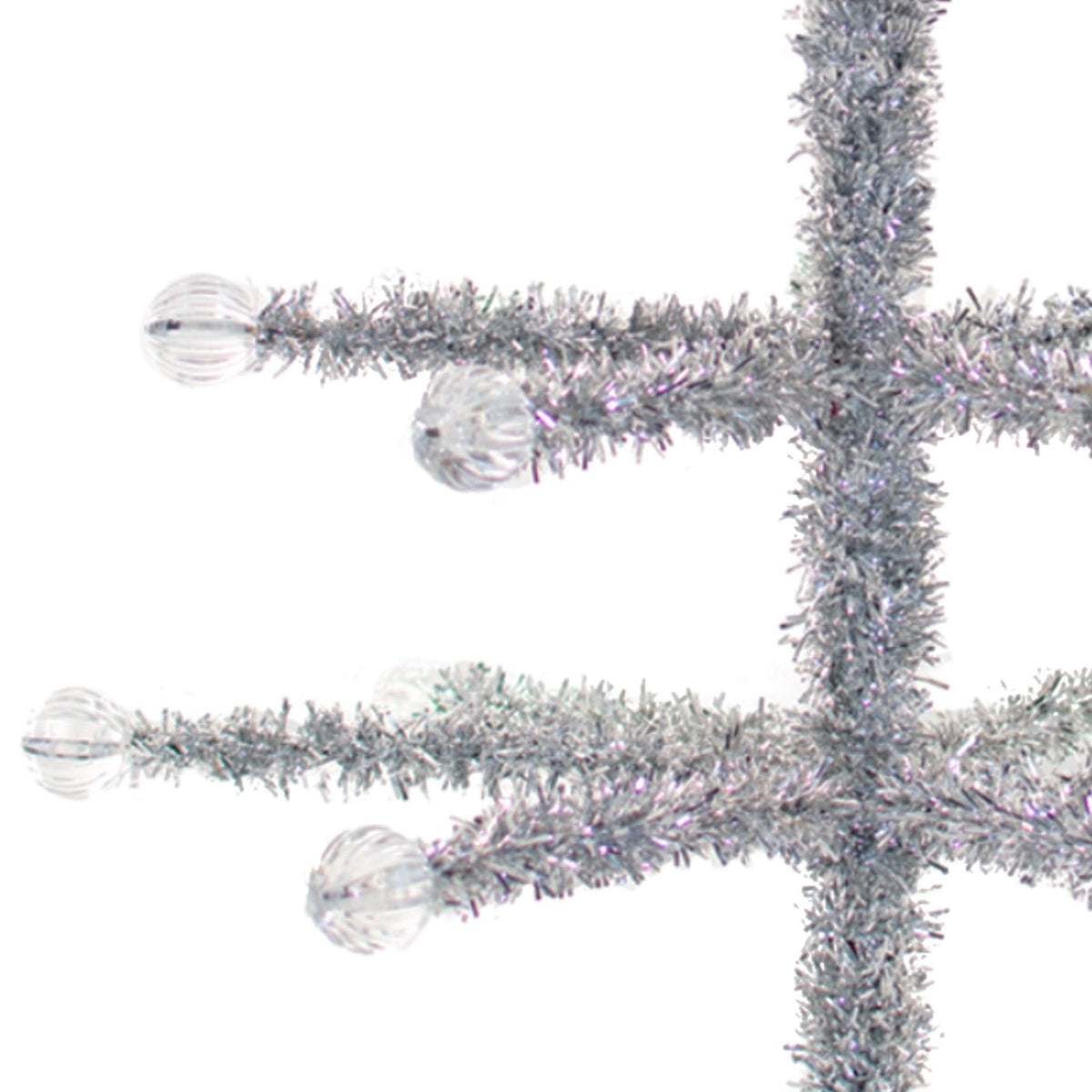 Lee Display's Silver Merchandising and Display tree comes with clear acrylic beads on the end of each branch