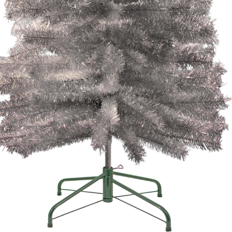 The 10FT Silver Pencil Tree comes with a green metal stand