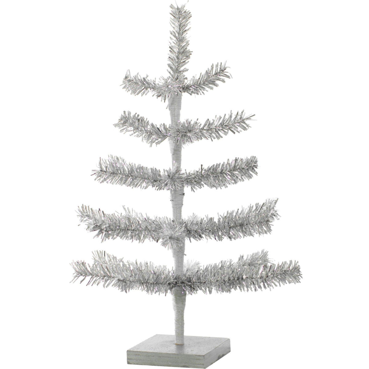 Lee Display's Original Silver Tinsel Christmas Trees are now available with 1in thin diameter branches.  On sale at leedisplay.com
