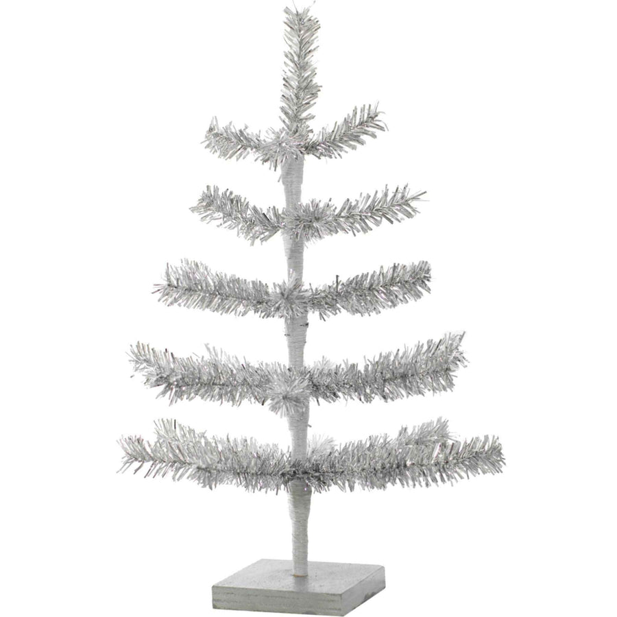 Silver Tinsel Tree with 1in Thin Brush - Lee Display