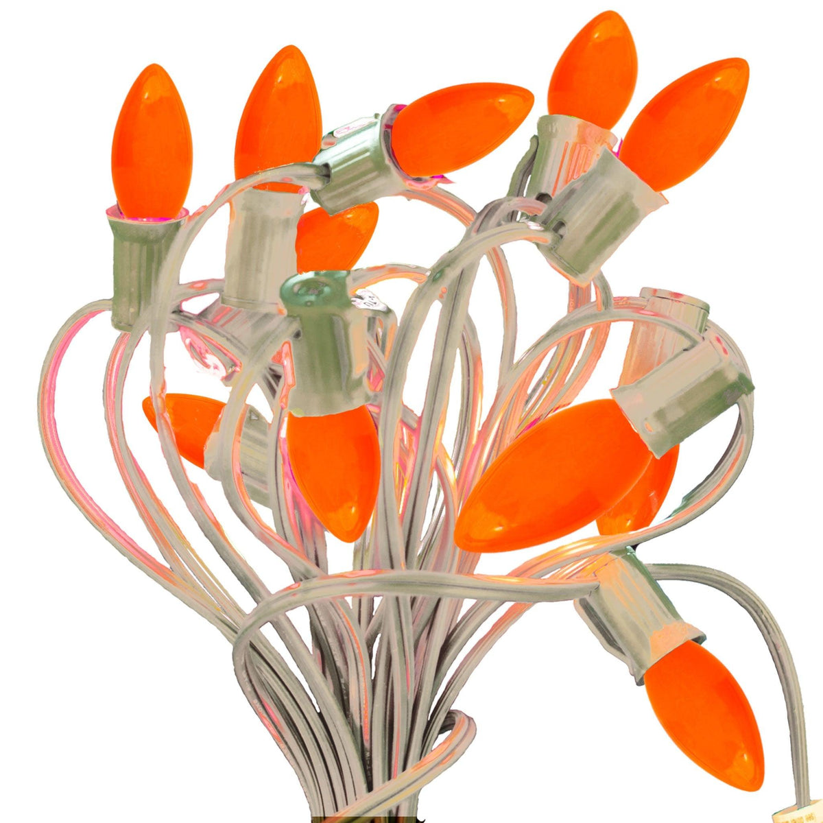 Buy brand new boxes of C-7 & C-9 Solid Ceramic Orange Christmas Light Bulbs at LeeDisplay.com