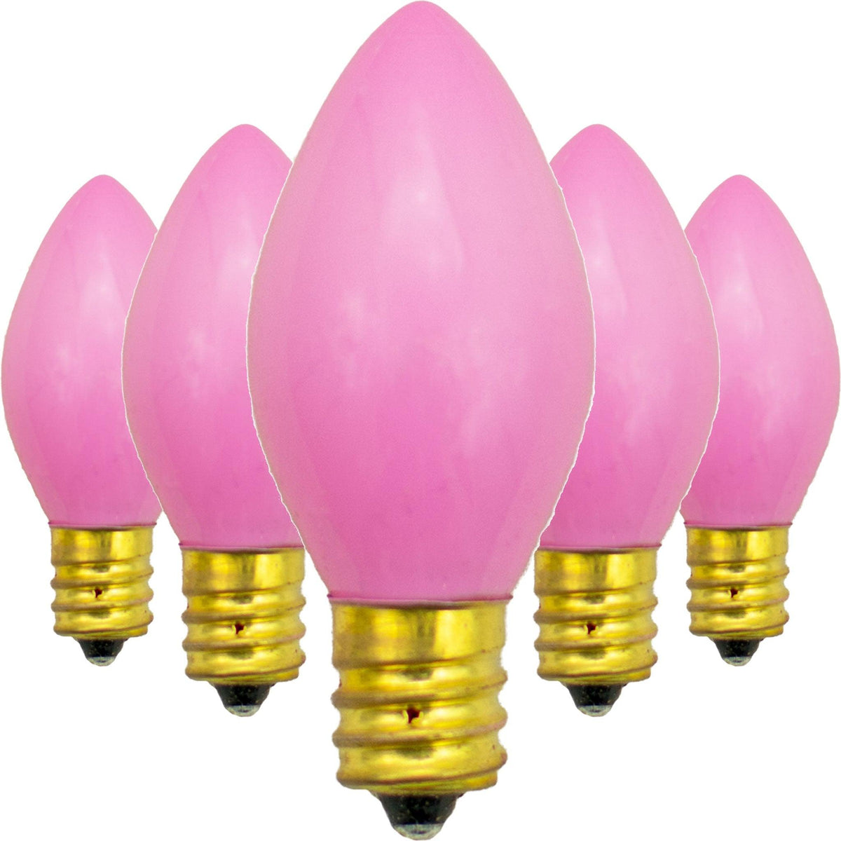 Buy brand new boxes of C-7 & C-9 Solid Ceramic Pink Christmas Light Bulbs at LeeDisplay.com