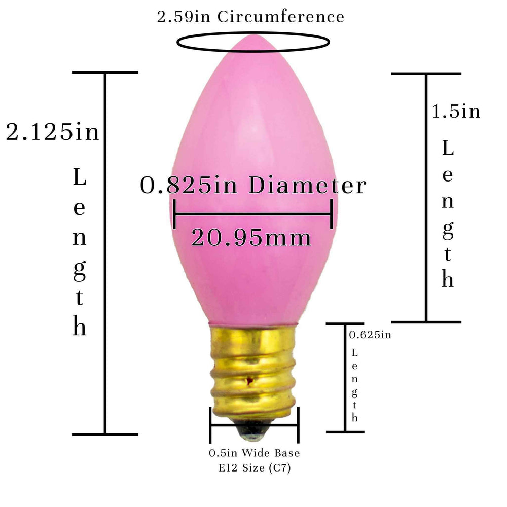 Buy brand new box of C7/C9 Pink Christmas Light Bulbs at Lee Display