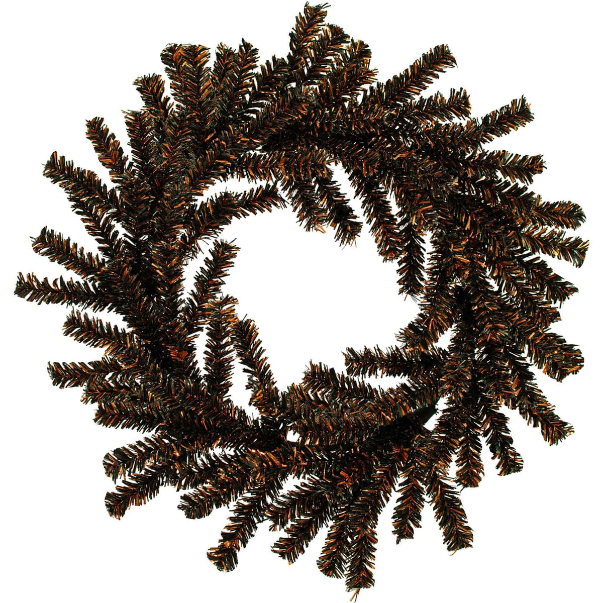 Spooky Orange and Black 1in Firework Tinsel Halloween Wreath - Lee Display