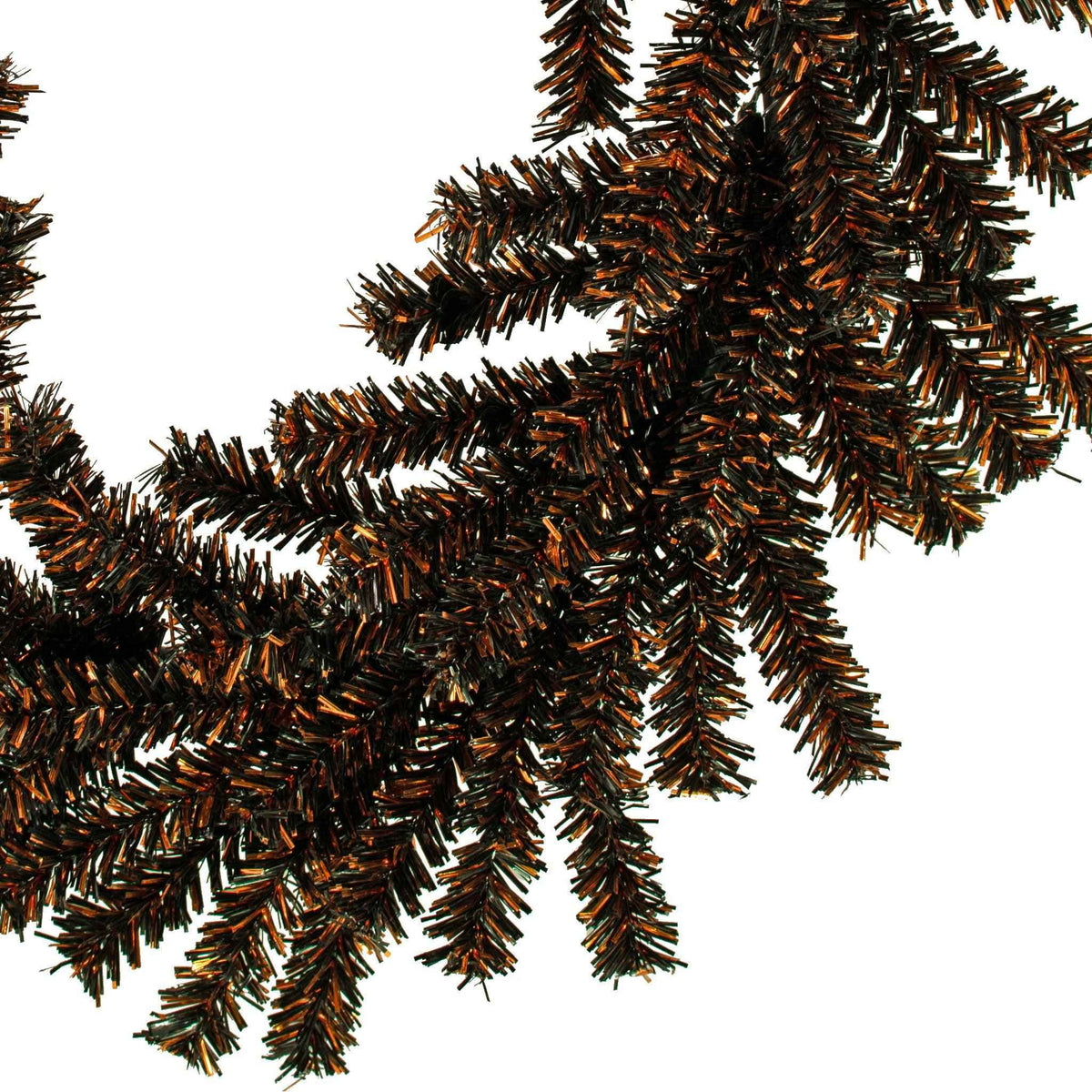 Spooky Orange and Black 1in Firework Tinsel Halloween Wreath - Lee Display