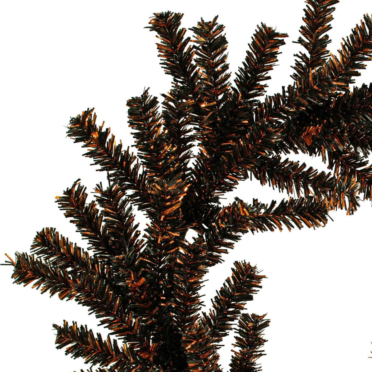 Spooky Orange and Black 1in Firework Tinsel Halloween Wreath - Lee Display
