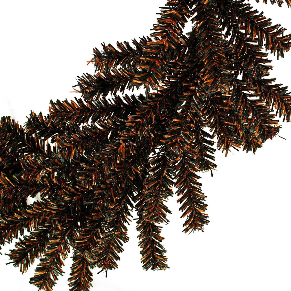 Spooky Orange and Black 1in Firework Tinsel Halloween Wreath - Lee Display