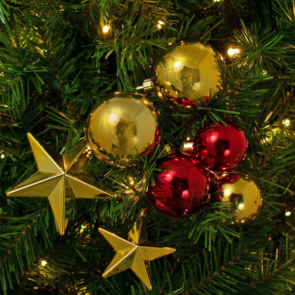 Red & Gold Ball Clusters | Christmas Tree Ornaments | Set of 6 – Lee ...