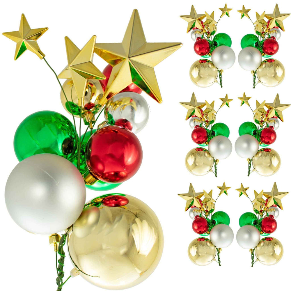 Multi-Color Star Ball Clusters Christmas Tree Ornaments Lee Display