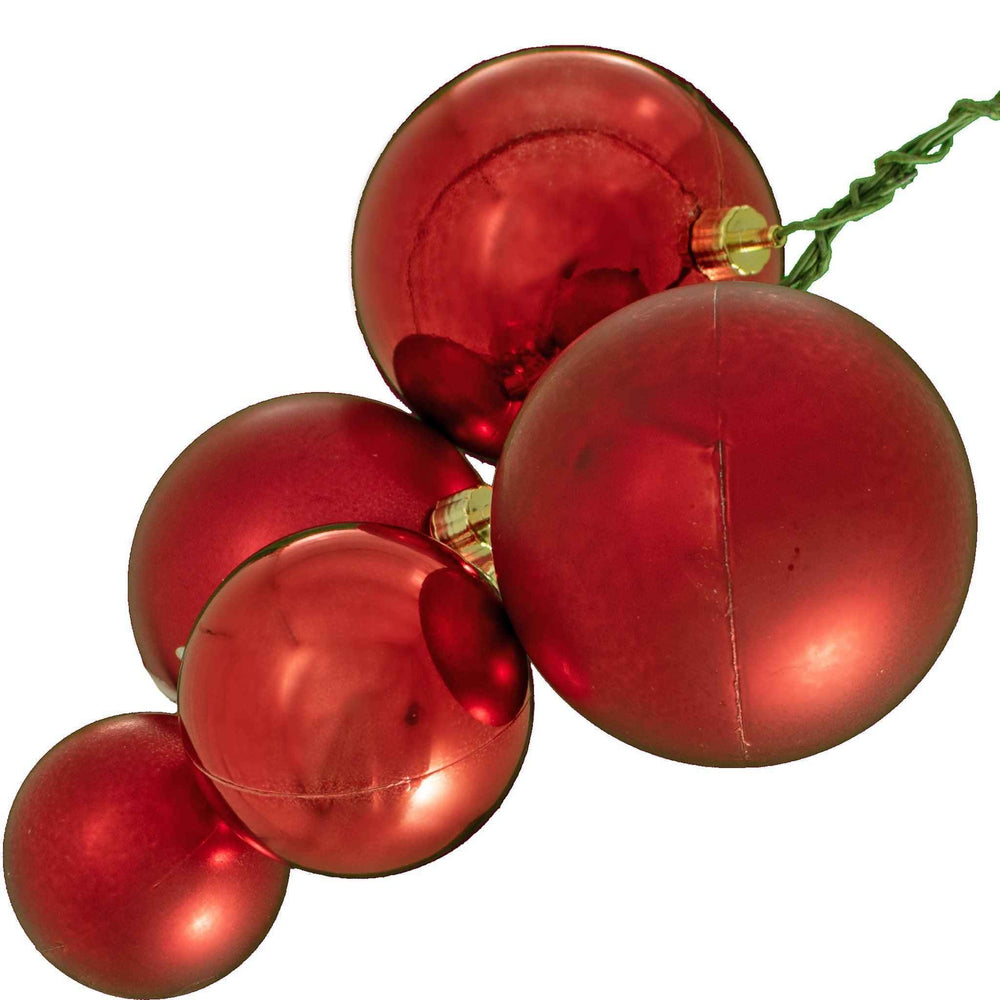Shiny Red Christmas Ball Ornament Clusters Sold in Sets of 6 – Lee Display