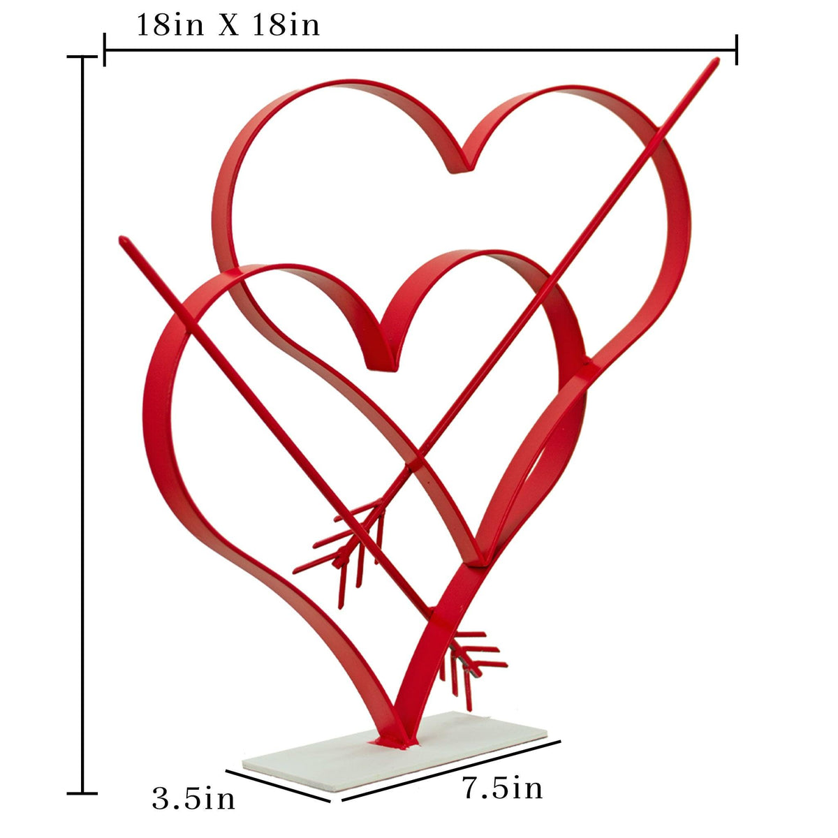 Lee Display's Valentine's Day Double Heart Centerpiece with Cupid's Arrow.  On sale now at leedisplay.com