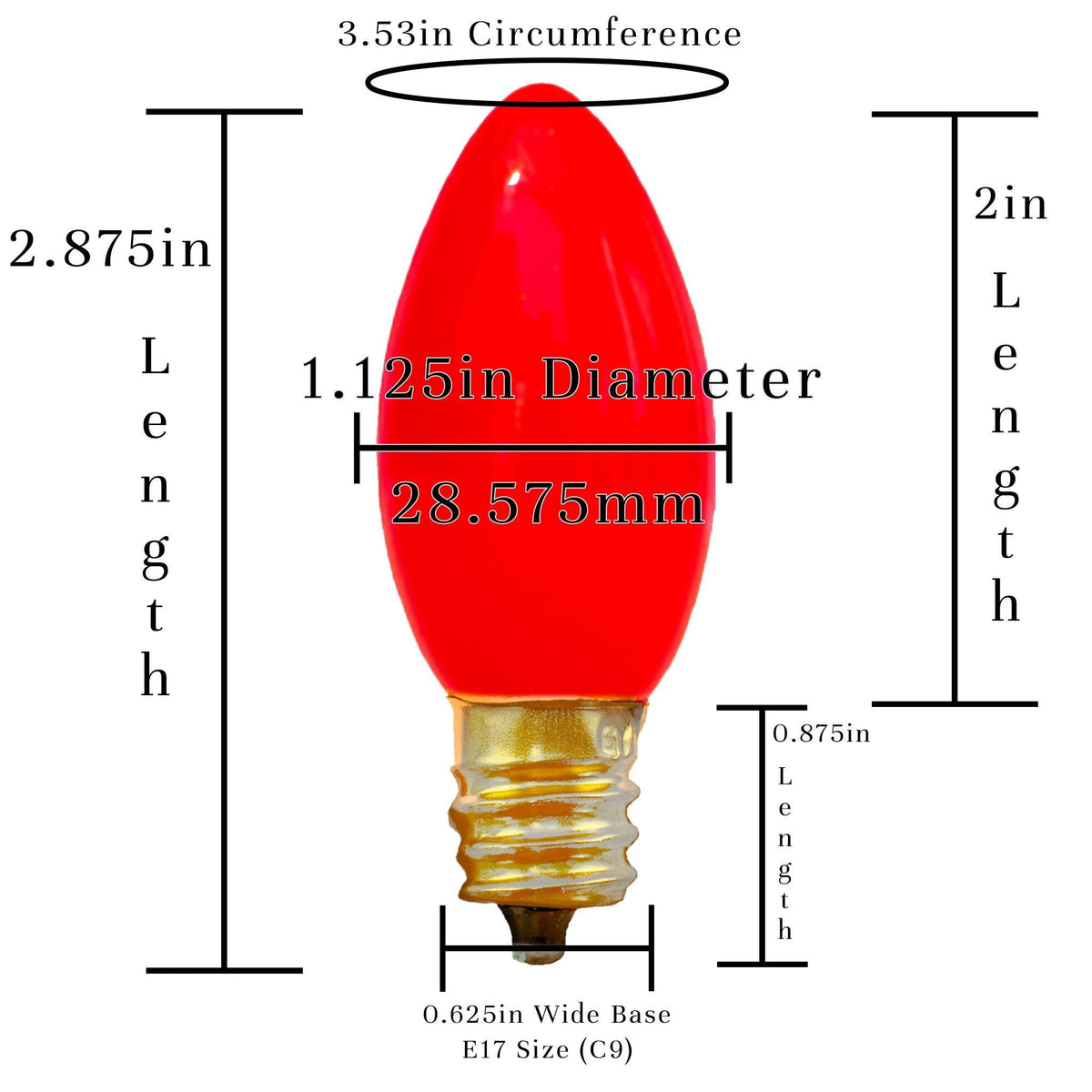 Buy a brand new box of C7/C9 Candelabra Style Valentine's Day Replacement Light Bulbs sold in the box of 25 from leedisplay.com