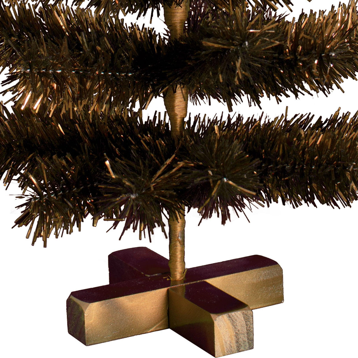24in Tall Copper Trees come with a Wood Block Stand painted in shiny copper color.  On sale now at leedisplay.com