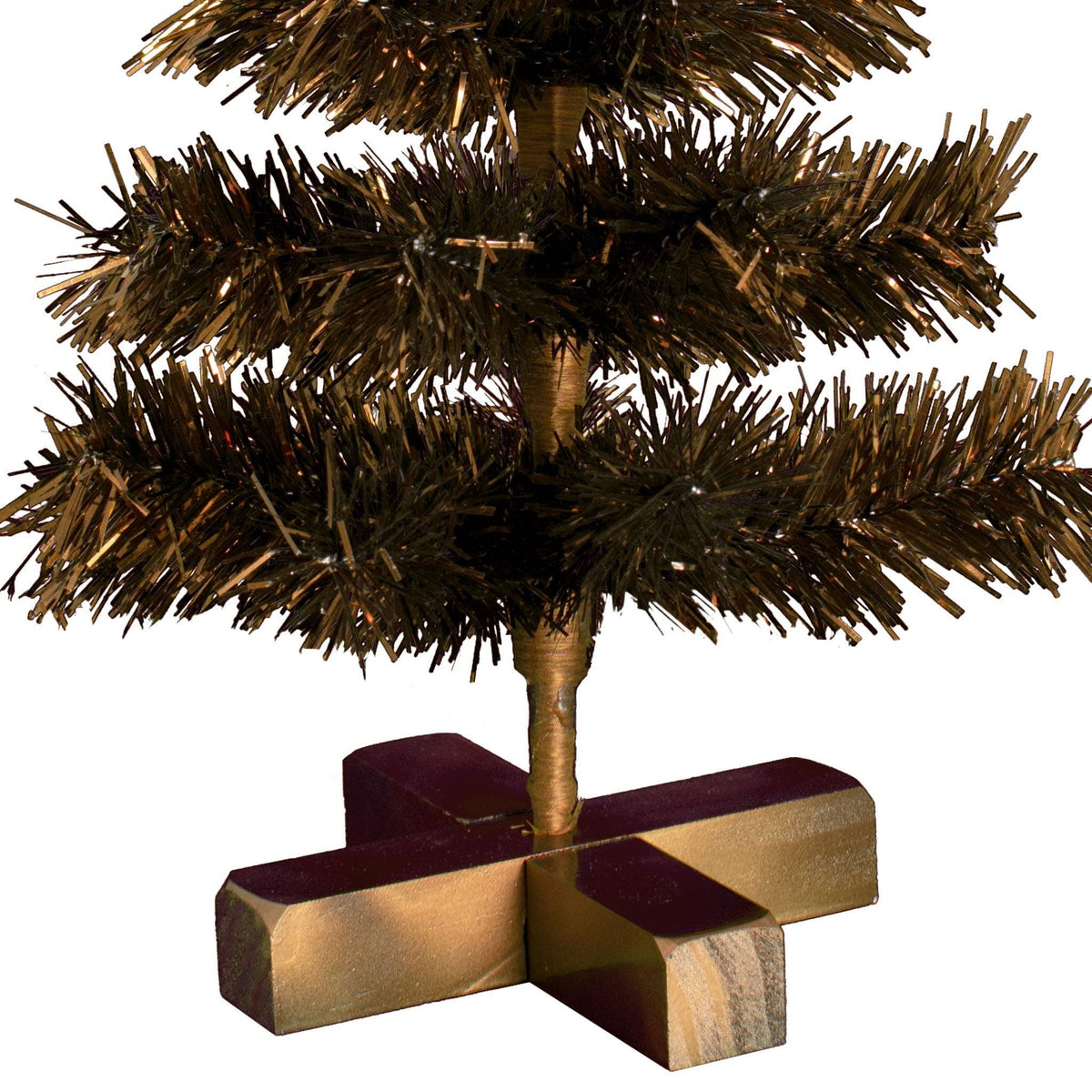 18in Tall Copper Trees come with a Wood Block Stand painted in shiny copper color. On sale now at leedisplay.com