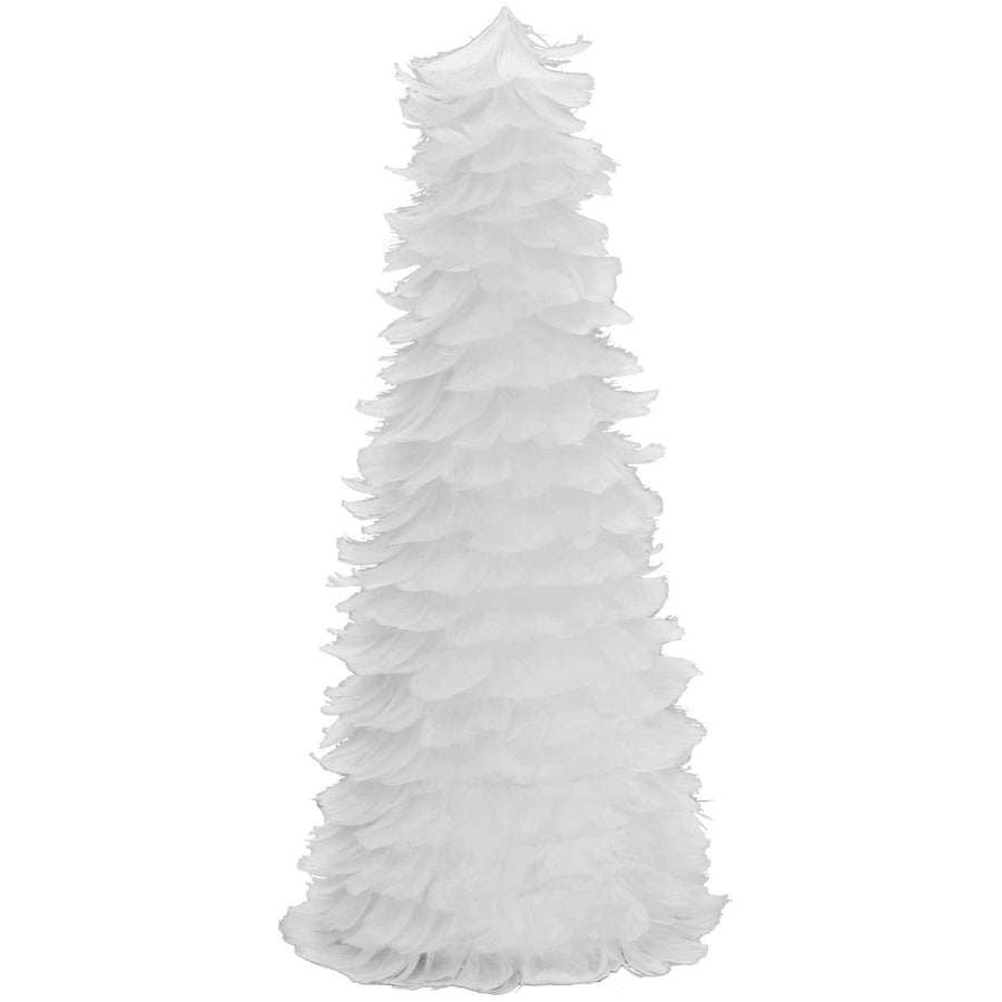 White Goose Feather Christmas Tree Cone - Lee Display