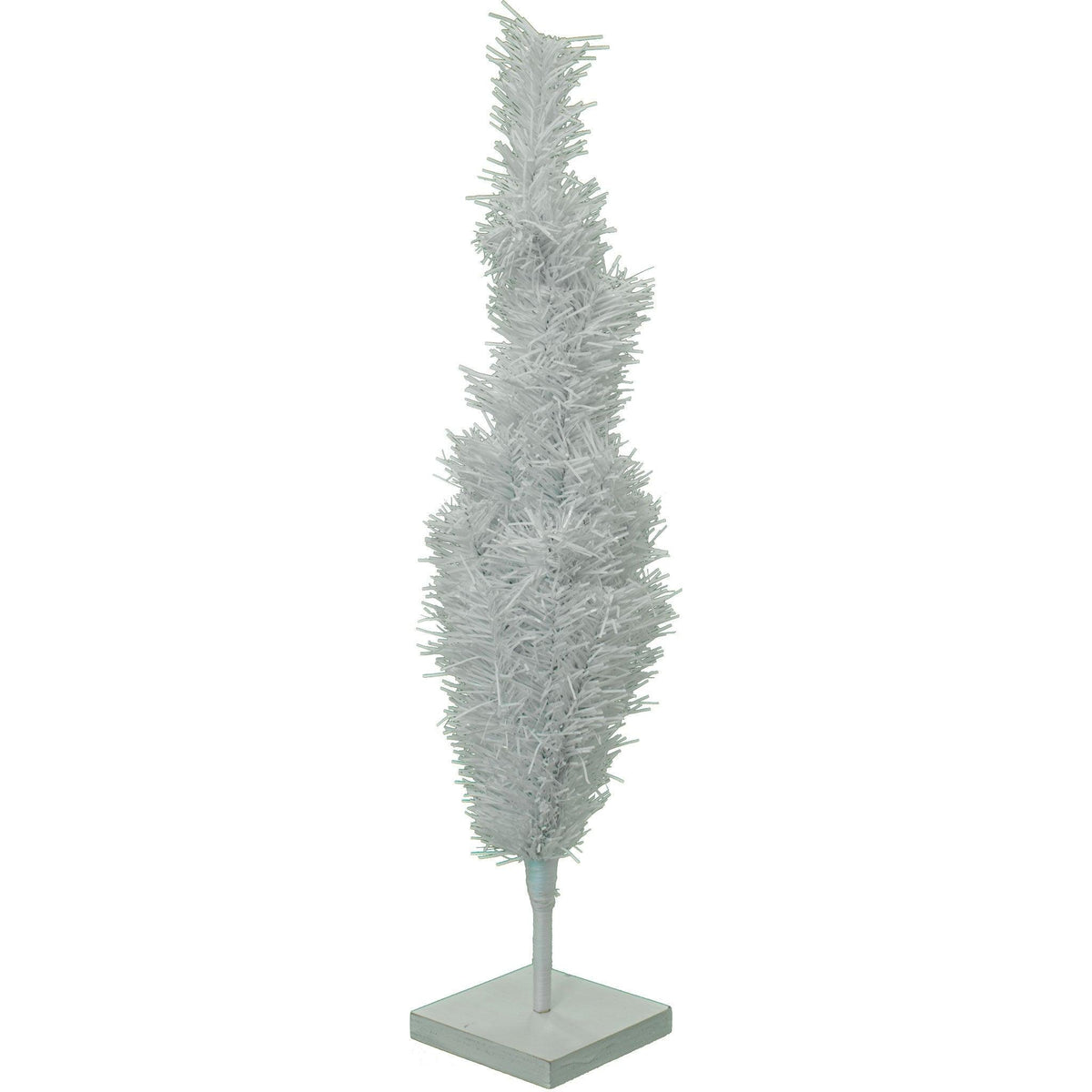 2FT White Tinsel Christmas Trees have folding branches to easily store in a small box and keep safe for another holiday season.  Shop at leedisplay.com