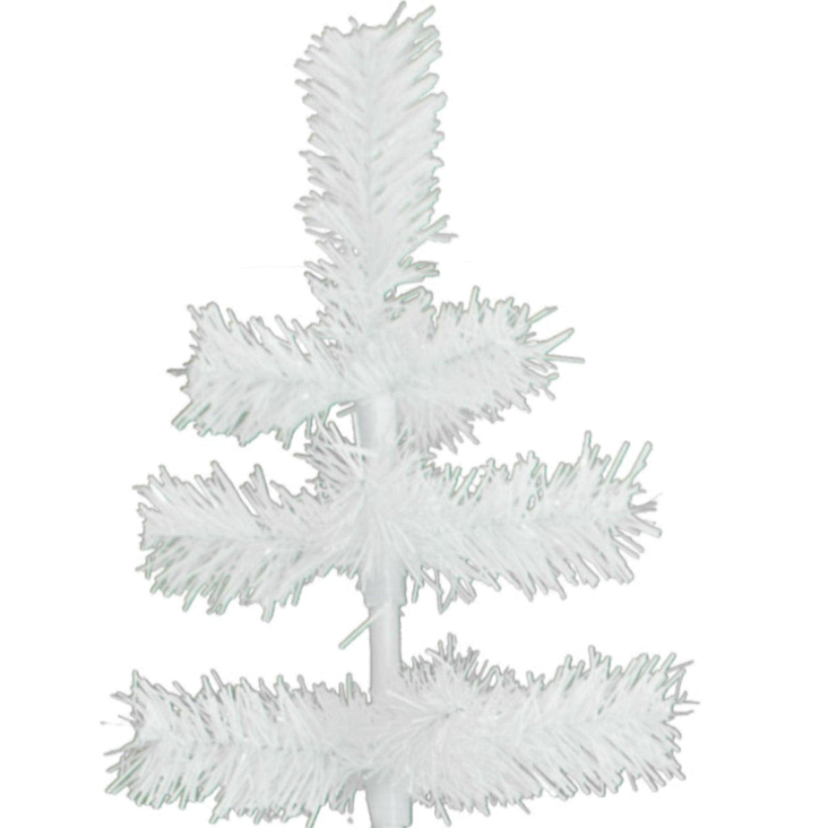 Top of the 3FT Tall White Tinsel Christmas Tree at Lee Display