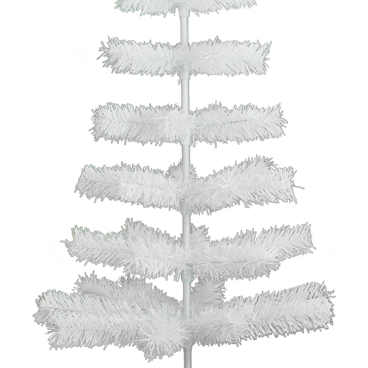 Middle Section of the 4ft white christmas tree.  Lee Display's 4ft White Tinsel Christmas Tree on sale now at leedisplay.com