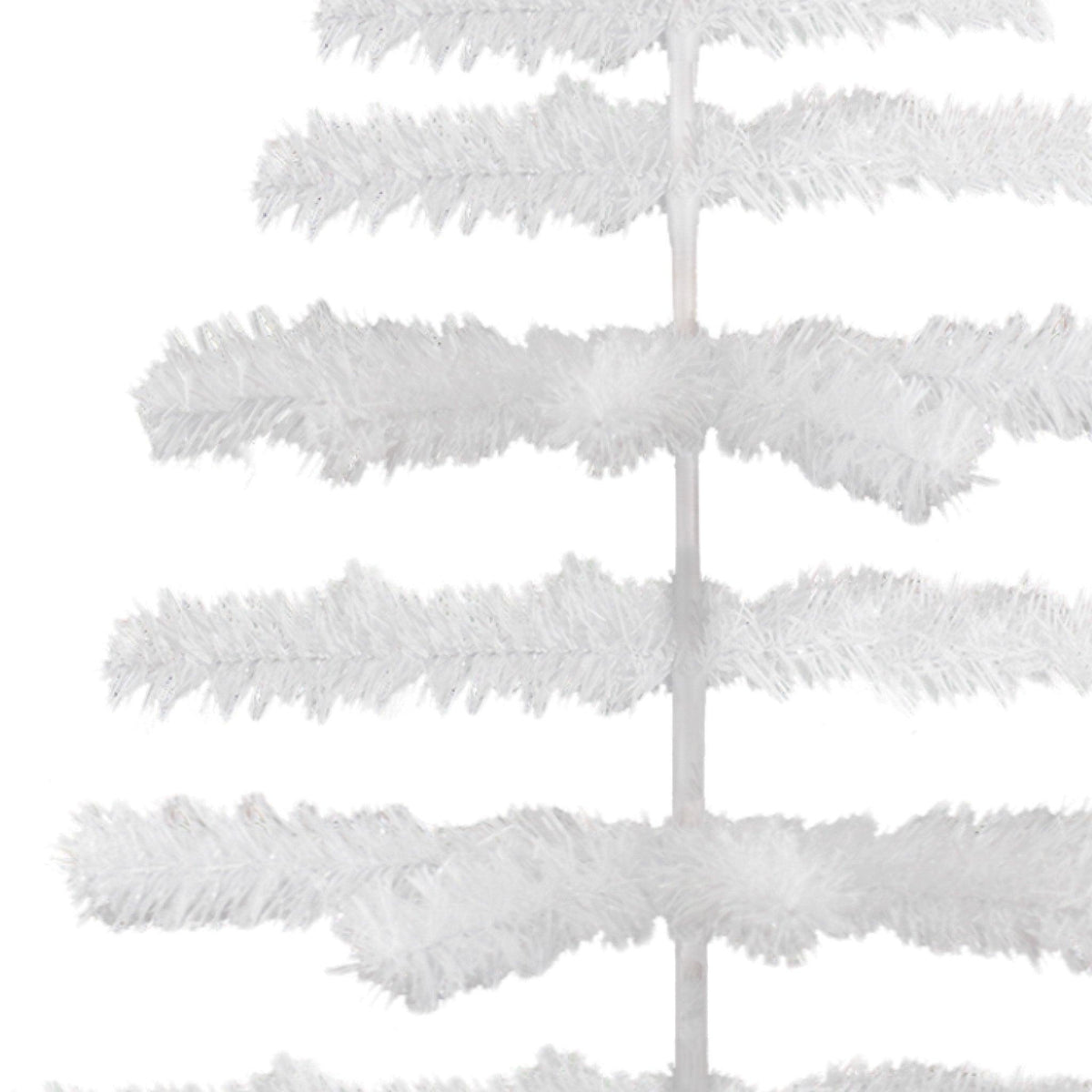 Middle branches of the 60in Tall White Tinsel Tree. Lee Display's 5ft White Tinsel Christmas Tree on sale now at leedisplay.com