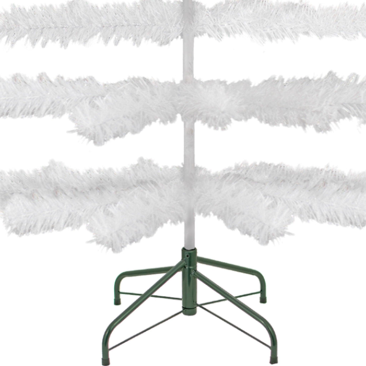 60in tinsel trees come with a green metal stand.  Lee Display's 5ft White Tinsel Christmas Tree on sale now at leedisplay.com
