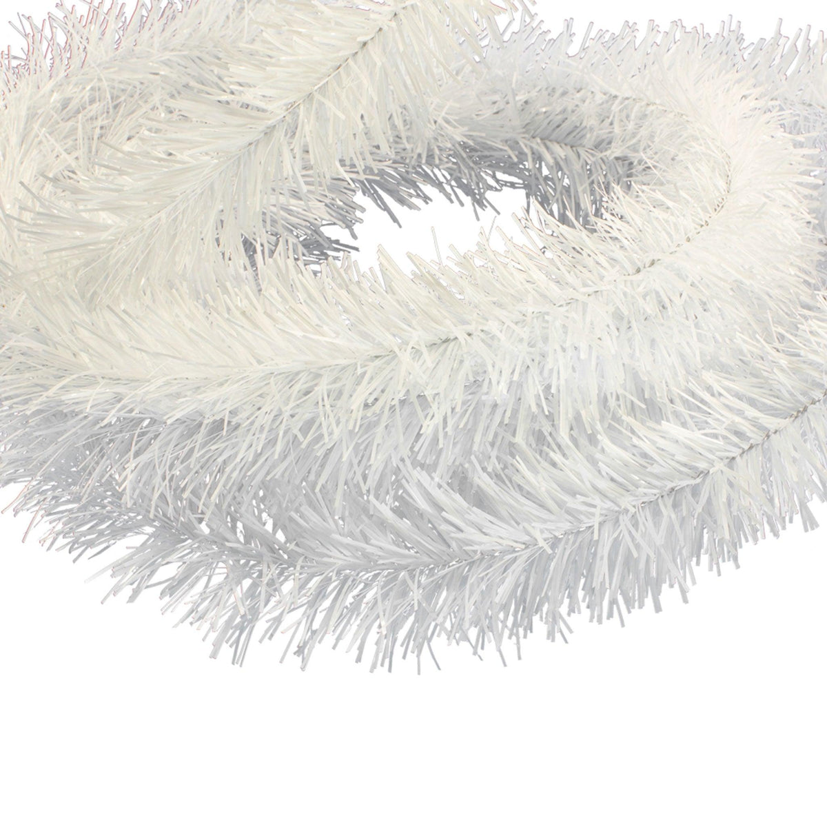 Lee Display's brand new 25ft White Tinsel Garlands and Fringe Embellishments on sale at leedisplay.com